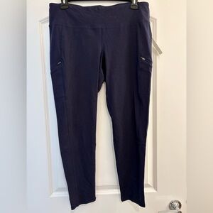 Eileen Fisher Midnight Cotton Jersey Skinny Pants w Pockets NWT